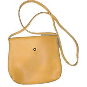 Butter Yellow Vegan Leather Crossbody Bag - Small Boho Cottagecore Purse - VGC